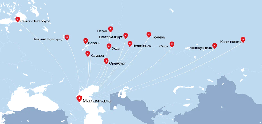 Nordwind карта полетов