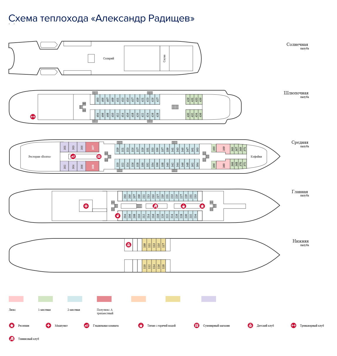 Александр радищев теплоход схема палуб