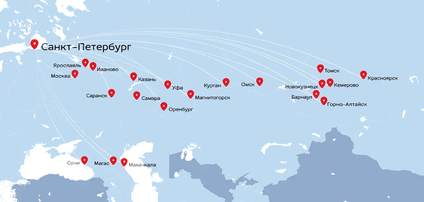 Nordwind карта полетов