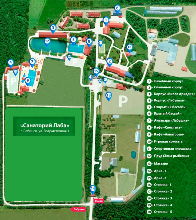 Карта санатория озерный