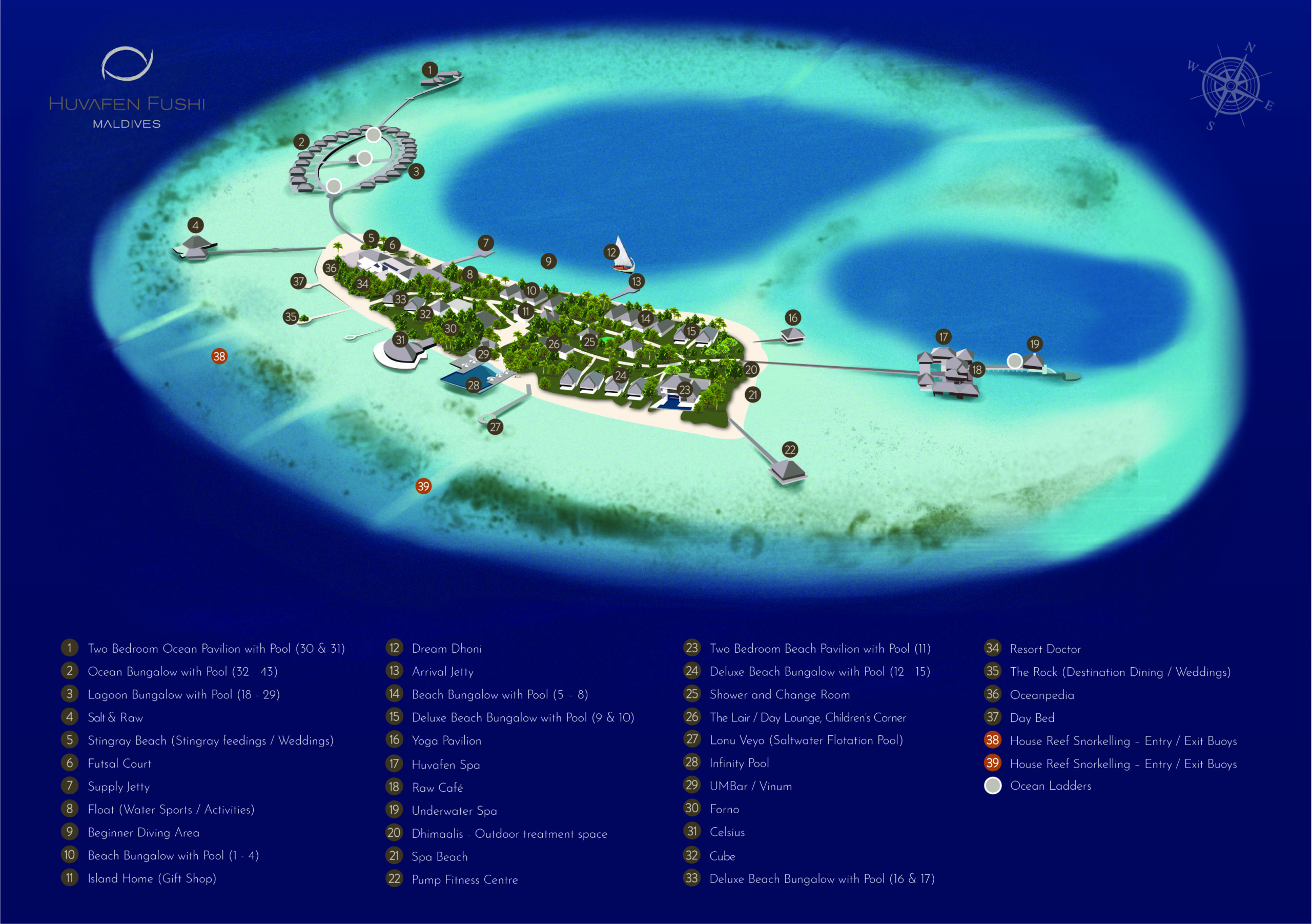 Sun Siyam Olhuveli Maldives карта отеля