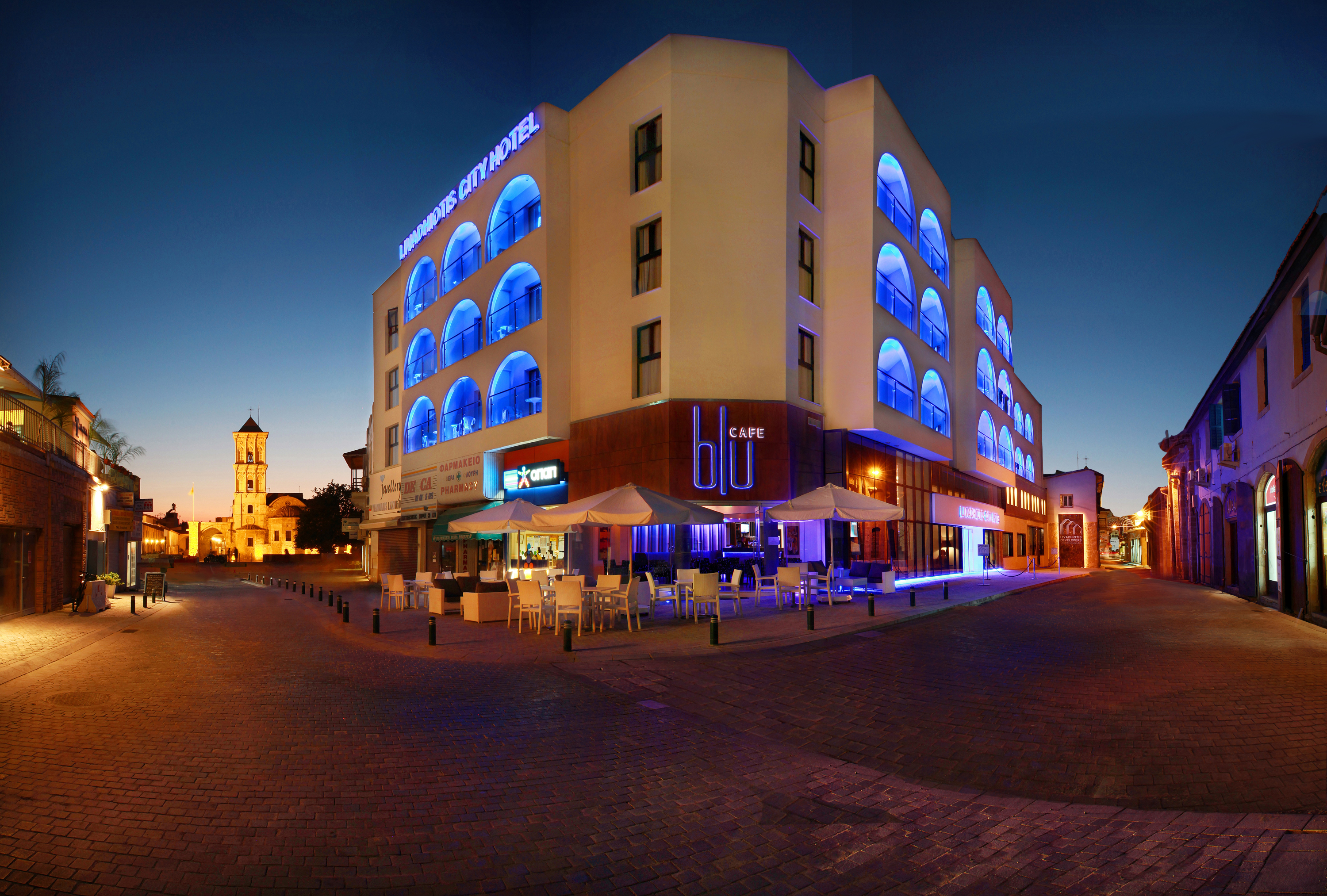 Ларнака. Livadhiotis City Hotel 3*. Larnaca, Larnaca, Кипр. Отели Ларнака Сити. Cyprus Hotel Livadhiotis.